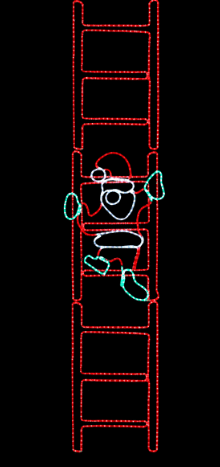 Santa Climbing Ladder Animated - Liberty Flag & Specialty