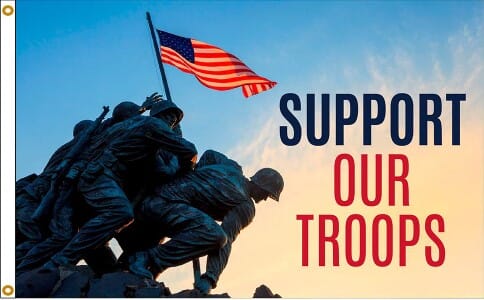 3' x 5' Support Our Troops - Liberty Flag & Specialty