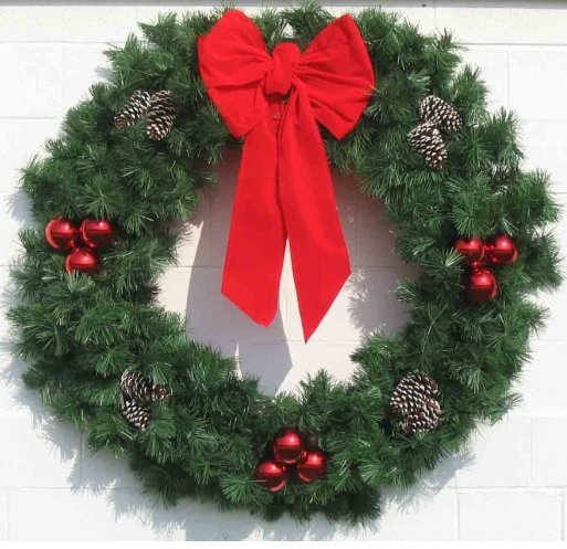 4' Building Front Natural Garland Wreath with Bow - Liberty Flag & Specialty