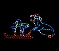 4' x 7' Silhouette Penguin with Baby on Sled - Liberty Flag & Specialty