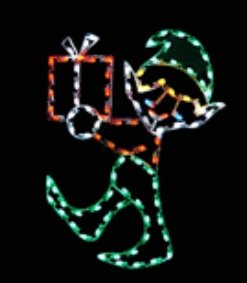 5' Silhouette Elf with Package - Liberty Flag & Specialty