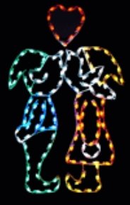 5' Silhouette Kissing Elves - Liberty Flag & Specialty