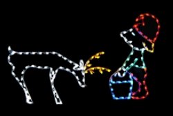5' x 7' Silhouette Elf Feeding Deer - Liberty Flag & Specialty