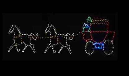 6' x 20' Silhouette Carriage with 2 Horses - Liberty Flag & Specialty