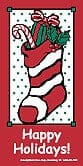 60" x 30" Sunbrella Street Banner - Happy Holidays Stocking - Liberty Flag & Specialty