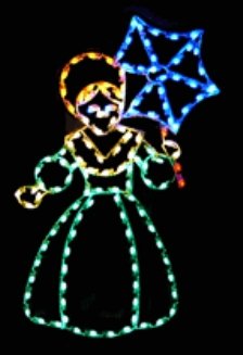 7' Yuletide Woman with Umbrella - Liberty Flag & Specialty
