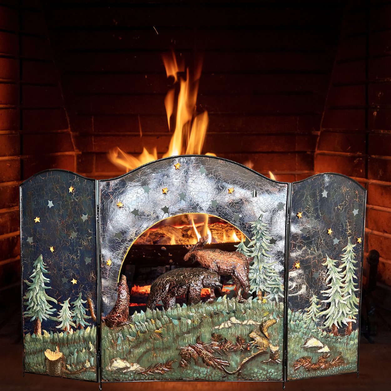 Fireplace Screen 3-Panel Forest - Liberty Flag & Specialty