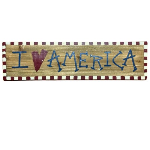I Love America Wood Sign - Liberty Flag & Specialty