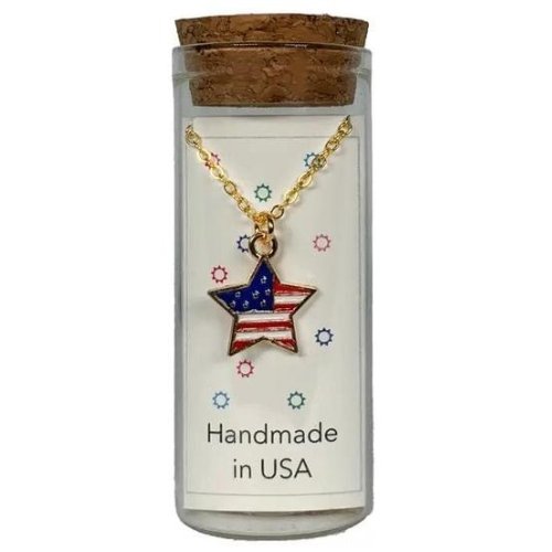 Patriotic Charm Necklace - Liberty Flag & Specialty