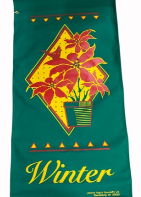 60"x30" Street Sunbrella Banner - Winter Poinsettia - Liberty Flag & Specialty