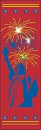 96" x 30" Sunbrella Street Banner - Statue of Liberty Fireworks - Liberty Flag & Specialty