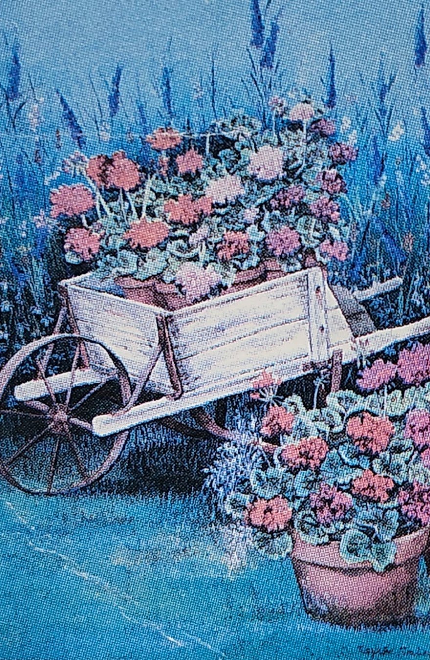 Geraniums/Wheelbarrow Banner - Liberty Flag & Specialty
