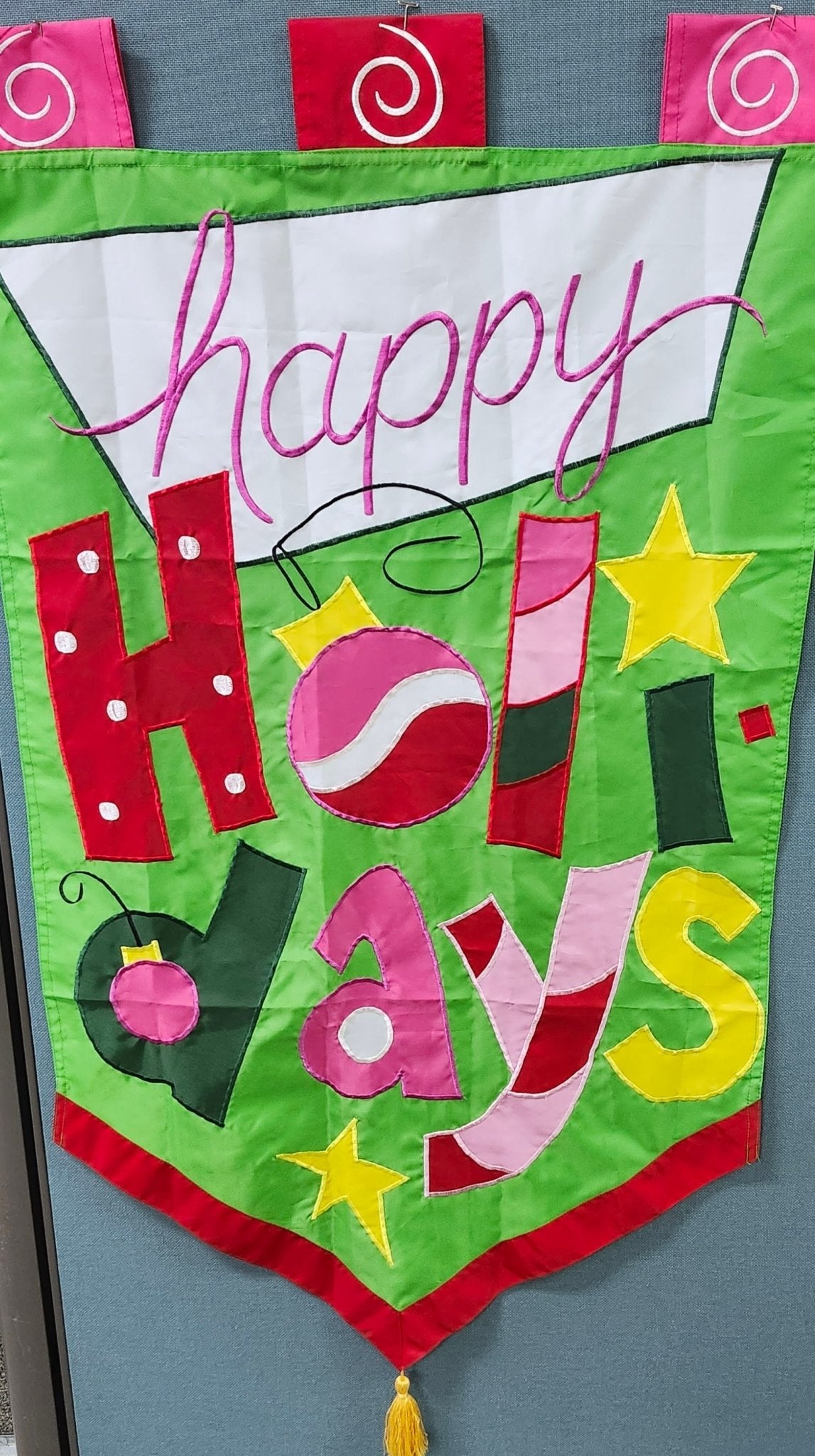 Happy Holidays Appliqued Banner - Liberty Flag & Specialty