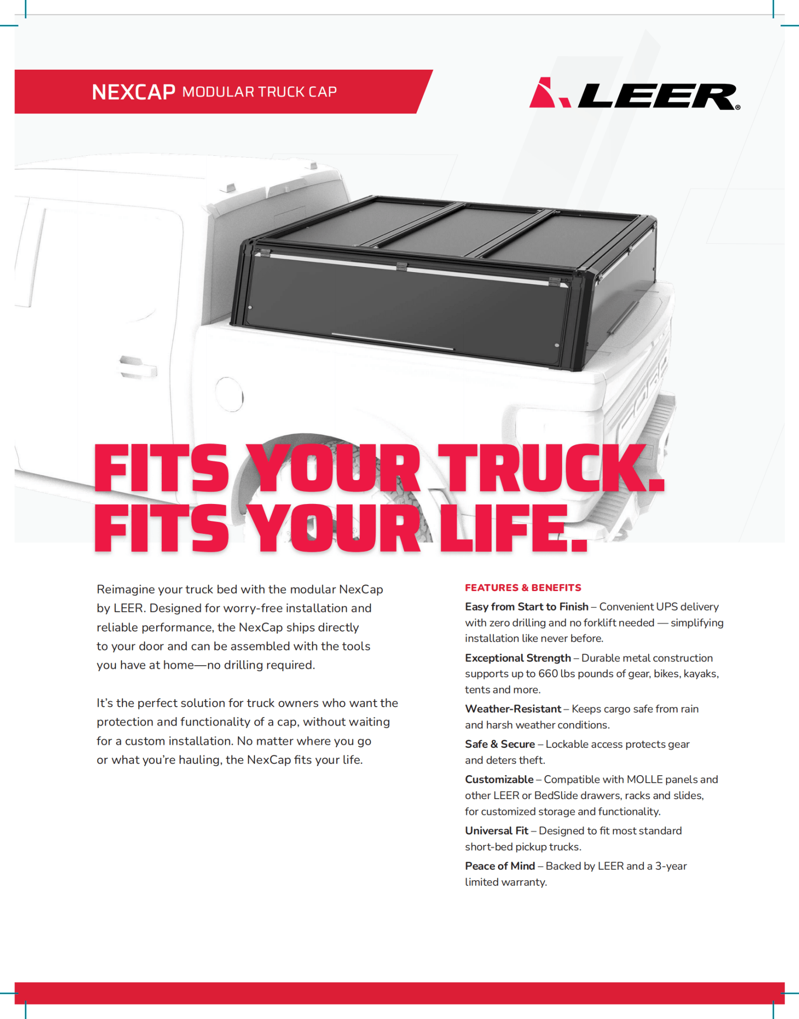 NexCap Module Leer Truck Cap - Liberty Flag & Specialty