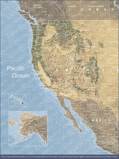 Push Pin USA Map Pin Board - Natural Earth - Pins Included! - Liberty Flag & Specialty