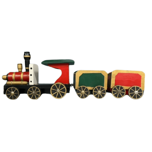 Vintage Wooden Toy Train - Liberty Flag & Specialty