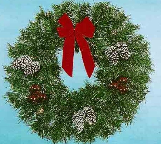 3' Building Front Natural Garland Wreath with Bow - Liberty Flag & Specialty