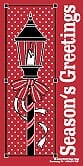 60" x 30" Sunbrella Street Banner - Season's Greetings Lamp Post - Liberty Flag & Specialty