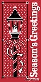 60" x 30" Sunbrella Street Banner - Season's Greetings Lamp Post - Liberty Flag & Specialty