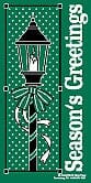 60" x 30" Sunbrella Street Banner - Season's Greetings Lamp Post - Liberty Flag & Specialty