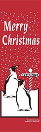 96" x 30" Sunbrella Street Banner - Merry Christmas Penguins - Liberty Flag & Specialty