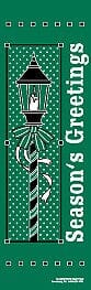 96" x 30" Sunbrella Street Banner - Season's Greetings Lamp Post - Liberty Flag & Specialty