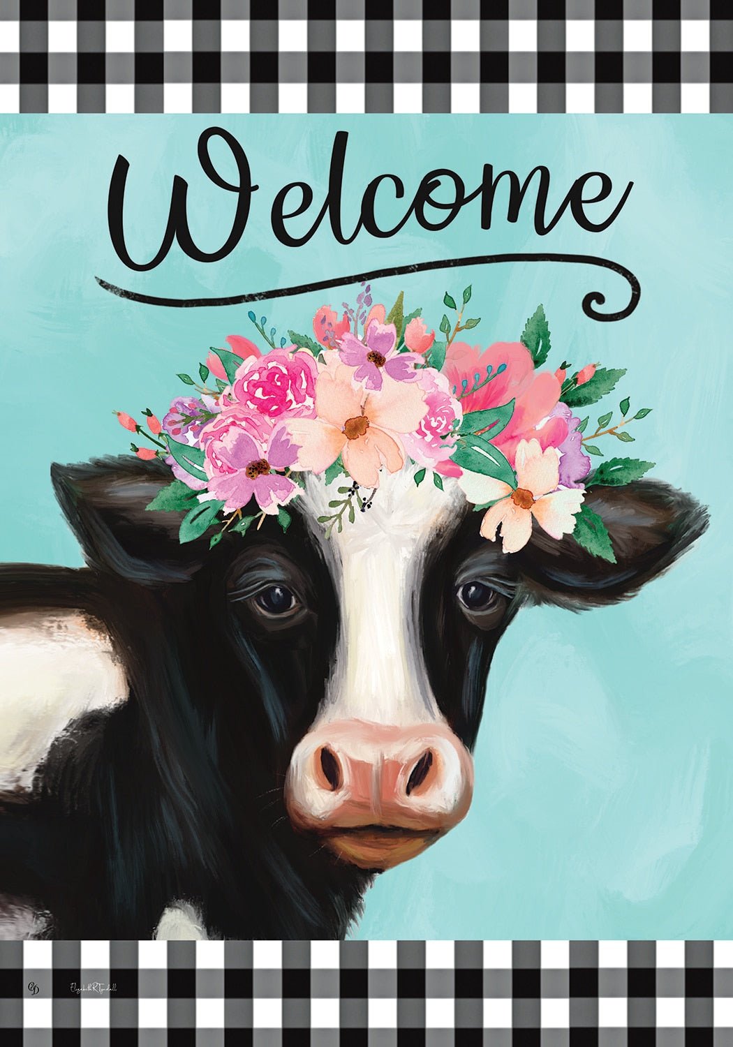 Floral Cow House Banner - Liberty Flag & Specialty