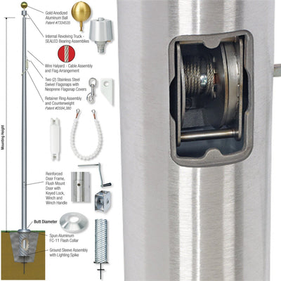 Genesis Aluminum Flagpole Internal - Liberty Flag & Specialty