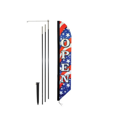 Large Open Feather Flag Set Double Sided - Liberty Flag & Specialty
