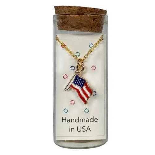 Patriotic Flag Charm Necklace - Liberty Flag & Specialty