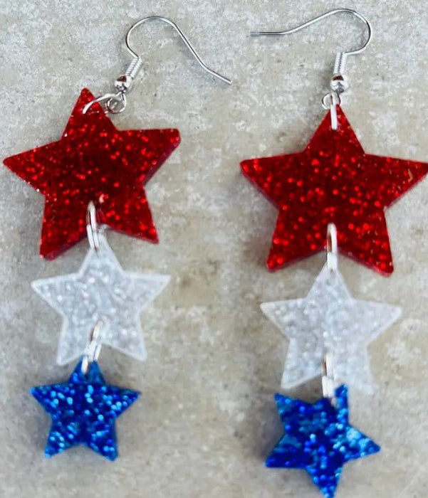 Patriotic Stars Earrings - Liberty Flag & Specialty