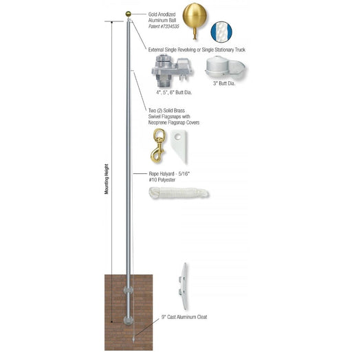 Vertical Wall Mount Flagpole - Liberty Flag & Specialty