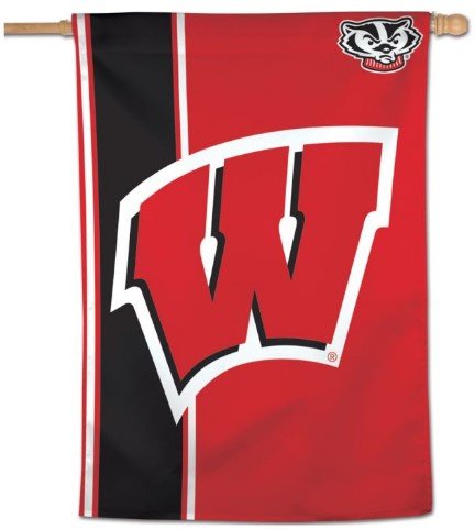 Wisconsin Badgers Banner- Black Stripe - Liberty Flag & Specialty